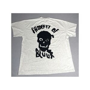 Grunge Paint Splatter Skull Graphic Streetwear Skater T Shirt Gray Men XXL